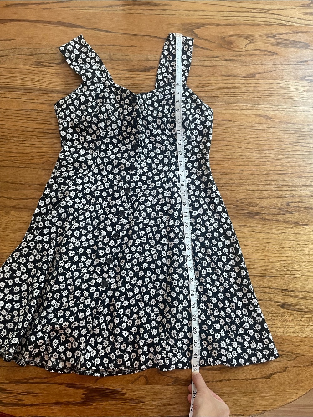 90s Vtg Victoria’s Secret Moda Int’l Retro Black Ditsy Floral Mini Dress Pin Up - Picture 10 of 12